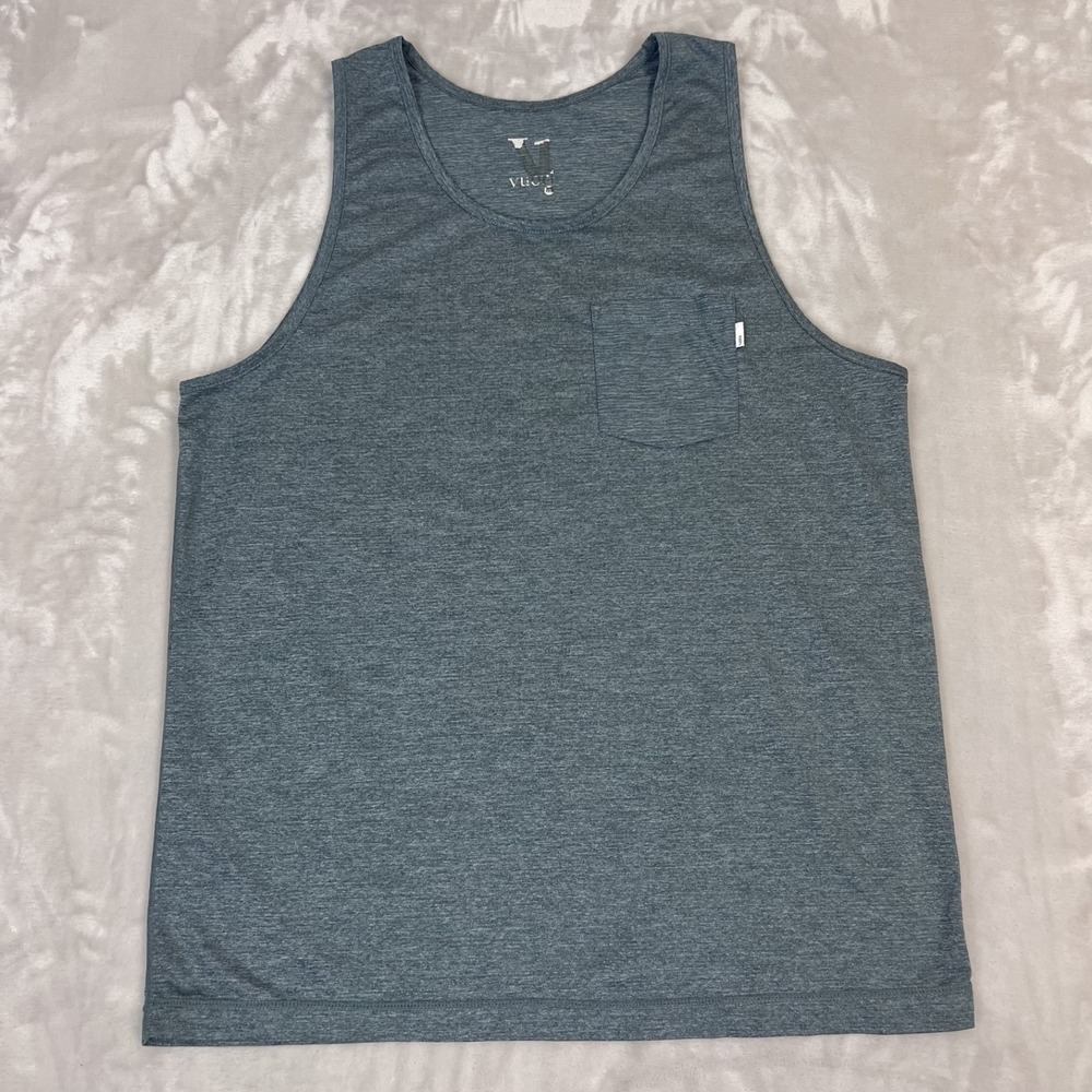 Vuori Shirt Mens Medium Green Heather Tradewind Performance Tank Top Lightweight